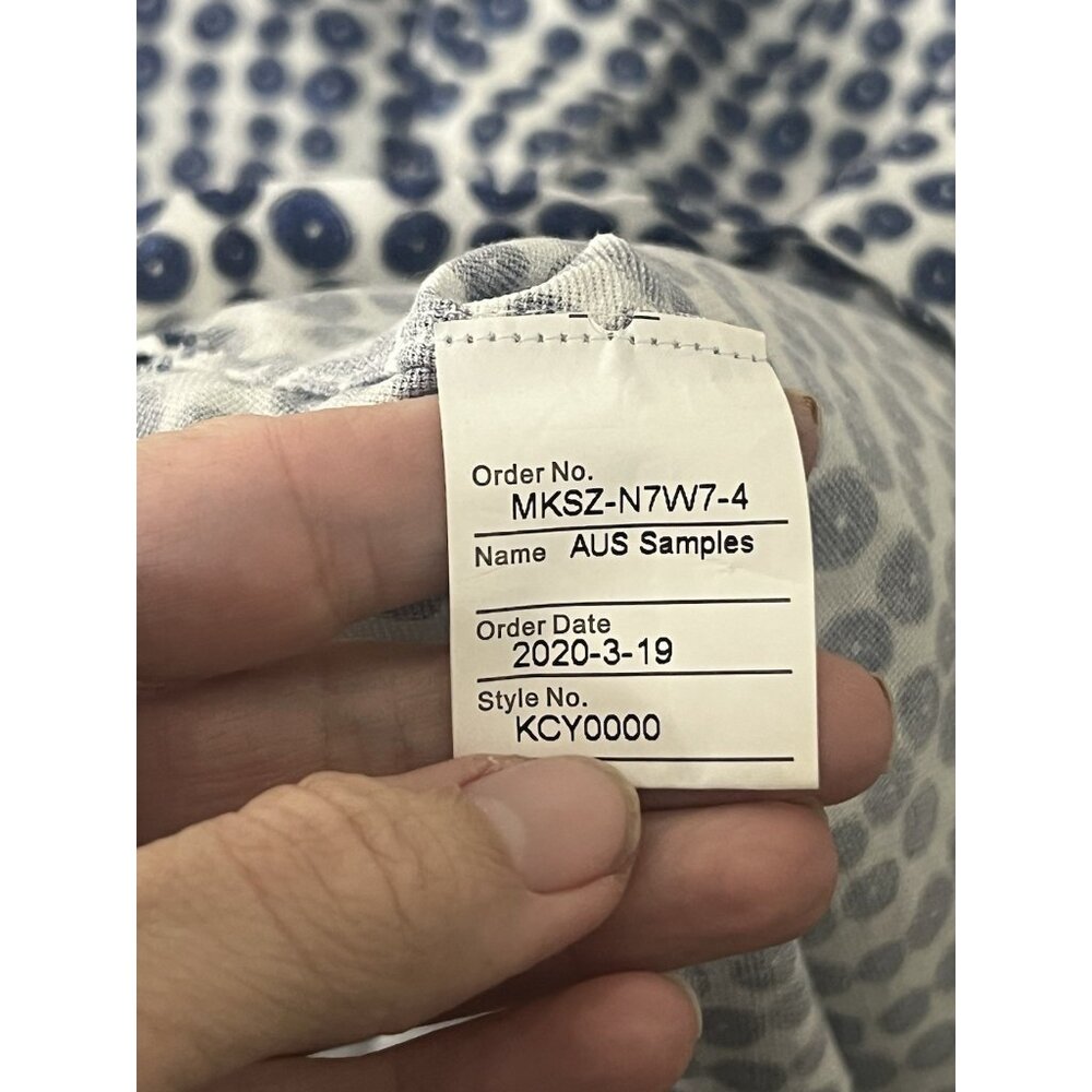 Knot Standard Blue Patterned Button Down Cotton S… - image 12